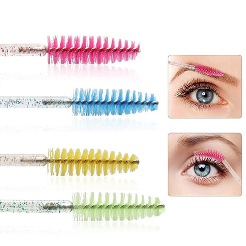 i-Laesh Crystal Mascara Sticks, Disposable Eyelash Brushes for Eyelash Extensions, Pack of 100 (Black)