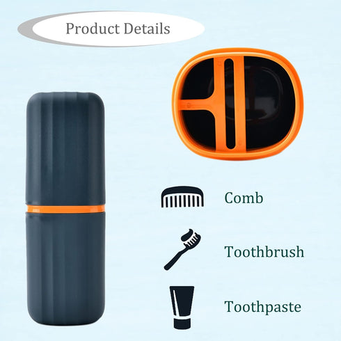 2Pcs Travel Toothbrush Cup Case, Portable Holder for Traveling, Camping, Business Trip, Plastic Toothbrushes Toothpaste