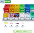 EZY DOSE Weekly Pill Case, 7-Day Medicine Planner, Vitamin Organizer, AM/PM Removable Trays, Easy to Use, Rainbow Lids