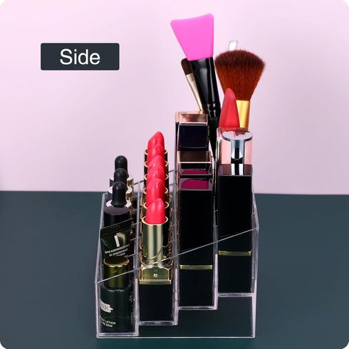 Lipstick Organizer, Small Clear Plastic Compact Holder with 24 Slots for Lip Gloss, Chapstick