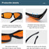 BLUELESS Fitover Glasses for Computer Blue Blocking with Orange Tinted Sleep Glasses, Black