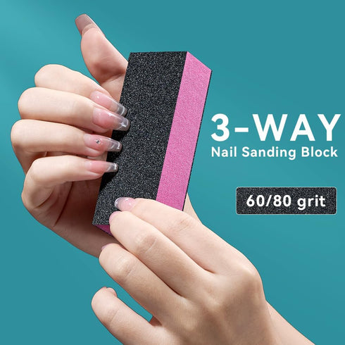 TsMADDTs 13 PCS Nail Files and Buffers Kit, Includes 3-Way Sanding Block, Cuticle Nippers & Pusher