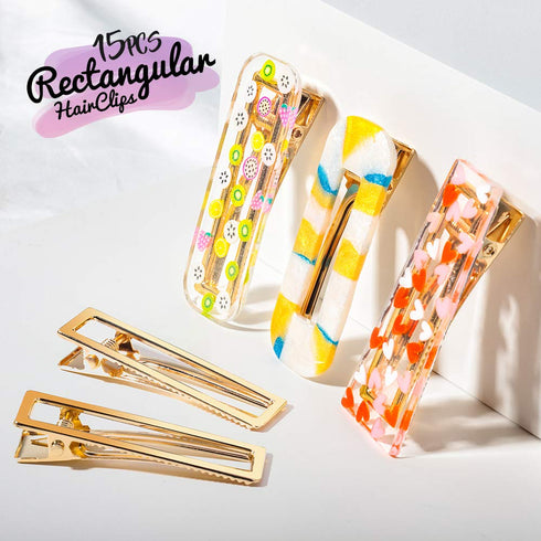 LEOBRO Gold Hair Clips - 50PCS Alligator Barrettes for Women, Girls, Crafts, DIY Hair Bows