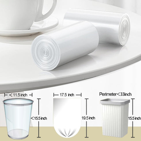 Small Trash Bags 4 Gallon, 110 Count, Clear Waste Basket Liners for Bathroom, Kitchen, Bedroom, 5 Gallon