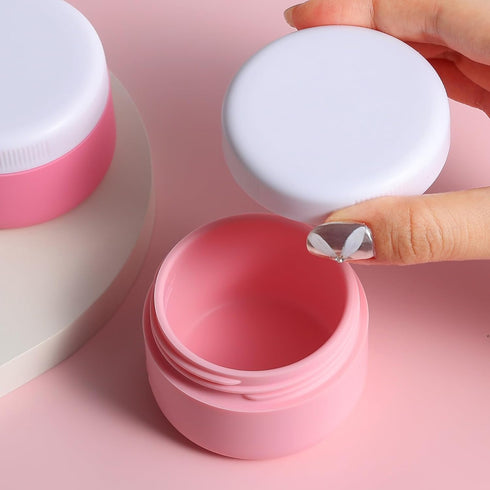Travel Containers for Toiletries, Silicone Cream Jars BPA Free, TSA Approved 2oz Leak-proof Essentials with Lid for