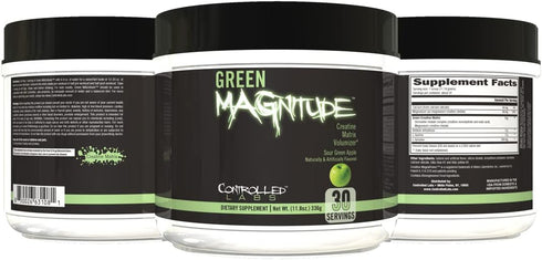 CONTROLLED LABS Green Magnitude Supplement, Sour Green Apple, 30 Servings, Promotes Strength & Stamina
