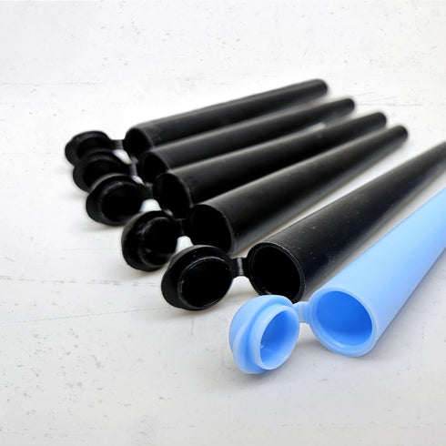 Compact Plastic Tubes with Caps - Smell Proof, Waterproof, Airtight Storage for Cigarettes - Set of 6
