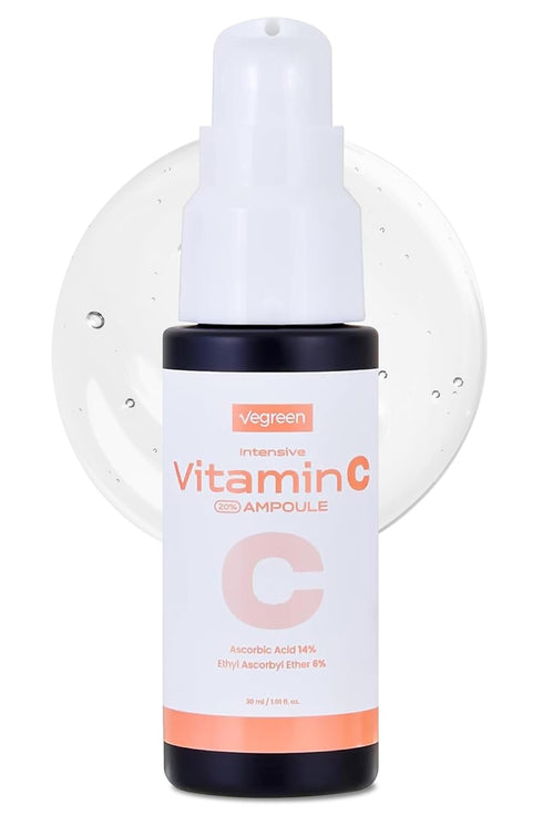 VEGREEN Intensive Waterless Pure Vitamin C Face Serum Ampoule | Korean Skin Care, Age-Defying & Brightening Serum