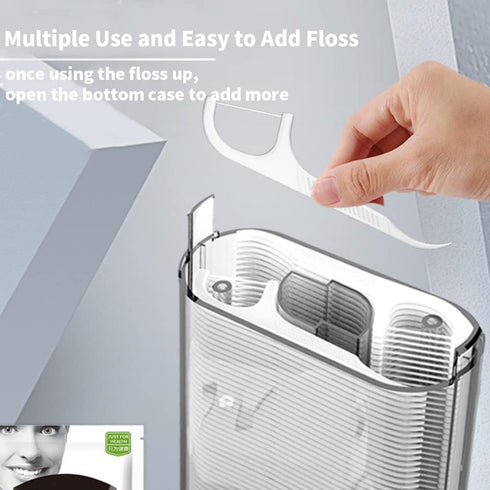 Dental Floss Holder, Pop-up Floss Box Automatic Tooth Picks Dispenser, Portable Flossers for Adults with Travel Case