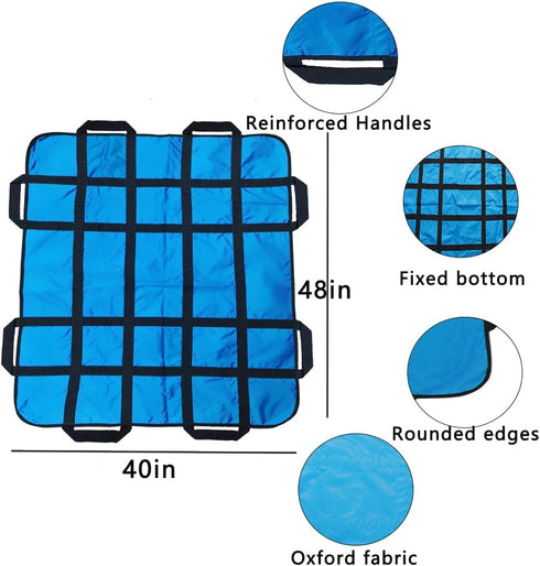 Handles,48" 40" (1) Positioning Bed Pad with Transfer Sheet for Repositioning,Turning and Lifting,Washable Positioning