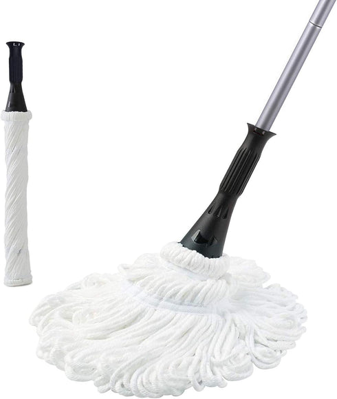 Eyliden Mop with 57.5 inch Long Handle - 2 Reusable Heads, Easy Wringing Twist Mop for Floor Cleaning, Commercial