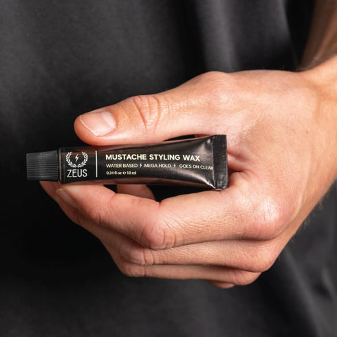 ZEUS Mustache Styling Wax, Mega Hold Water Based Mustache Wax for Men (Single)