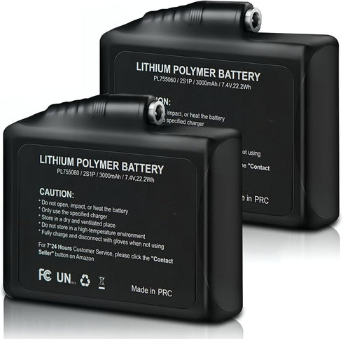 Waestcia 7.4V 3000mAh Rechargeable Batteries for Heated Gloves, Replaceable Spare Battery