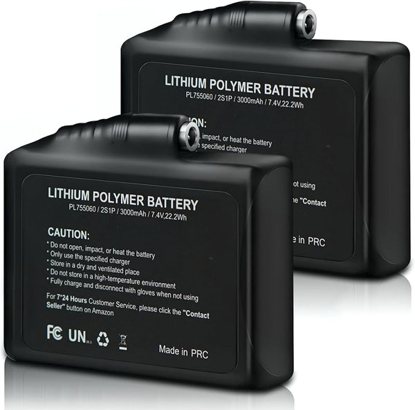 Waestcia 7.4V 3000mAh Rechargeable Batteries for Heated Gloves, Replaceable Spare Battery