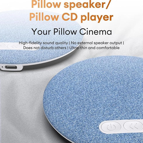 RAINPOT (1PC) Bone Conduction Pillow Speaker - Ultrathin Sleep Sound Machine with Soft Fabric Cover, Portable White