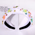 NVENF Flower Headbands for Women, Spring Summer Floral Knotted Headband with Crystal Rhinestones