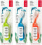 RADIUS Children's Toothbrush, Extra Soft Bristles, Right Handed, Green/Blue/Orange, BPA Free, Pack of 3 for Kids