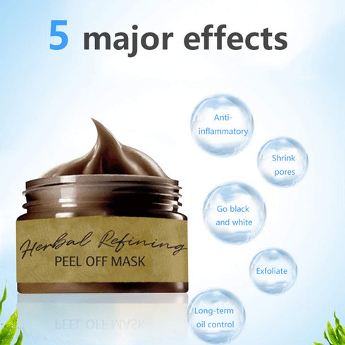 Peel Off Face Masks, Blackhead Remover Mask, Herbal Cream, Deep Cleaning Facial Mask for Acne and Oil Control