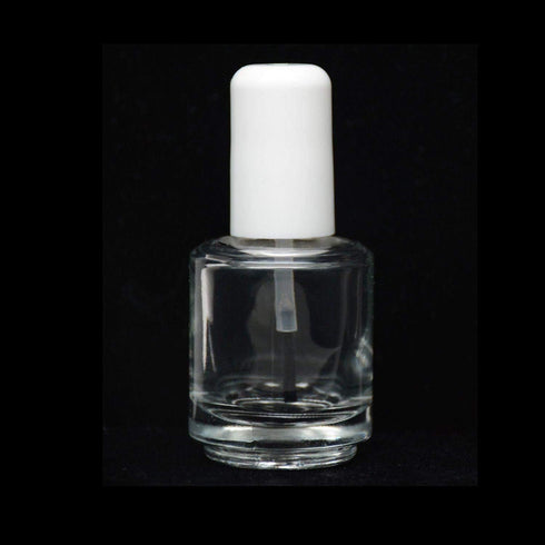 Karlash Premium Empty Polish Bottle, Clear + Brush + Mixing Ball + White Cap, 0.5 Oz (2 Piece)