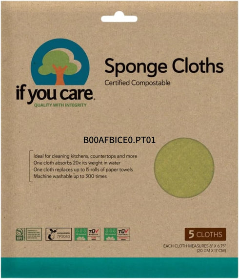 If You Care 100% Natural Sponge Cloths, 5 Count