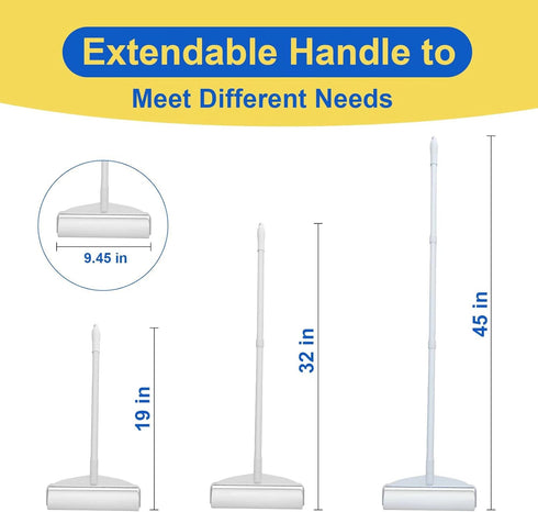Large Lint Rollers for Floor Carpet, Sticky Roller with 3 Extendable Handle for Pet Hair Removal