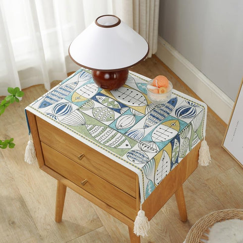 Nvzi -c 1 piece color woven jacquard bedside table, bucket cabinet cover cloth,