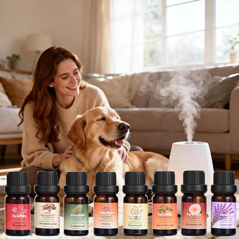 Yurnfkdn (8, Pet Friendly Aromatherapy Essential Oils Collection,Safe for Dogs and Cats,Natural Relaxation and Stress