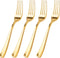 WDF 100 Piece Gold Plastic Forks, 7.4inch Disposable Gold Silverware for Dessert Cake Parties