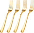 WDF 100 Piece Gold Plastic Forks, 7.4inch Disposable Gold Silverware for Dessert Cake Parties