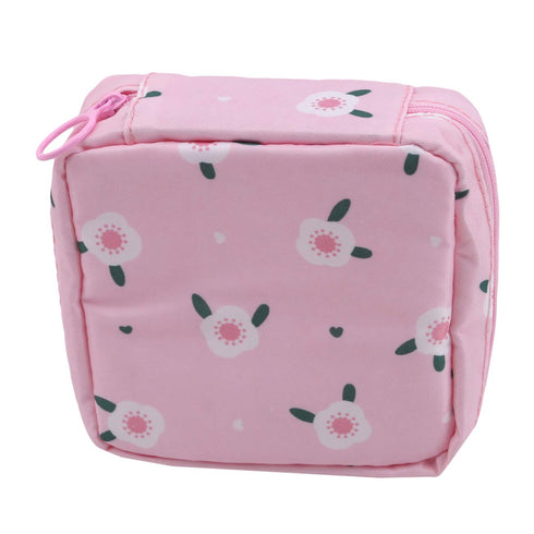 ZALING 1 Cartoon Pattern Printed Sanitary Napkins Bag Multifuction Menstrual Cup Pouch Washable Key Jewelry Storage