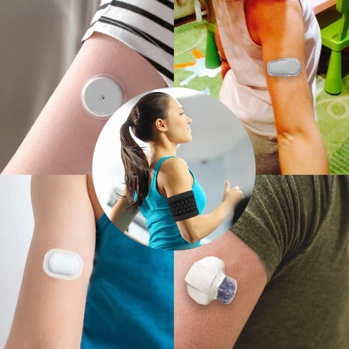 Diabetic Arm Band for CGM Sensor Protective Dia Band for Freestyle Libre Medtronic Dexcom Sensor Cover (BLACK, L)