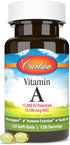 Carlson Vitamin A 15000 IU Palmitate (4500 mcg RAE), 120 Softgels | Vision Health and Healthy Skin