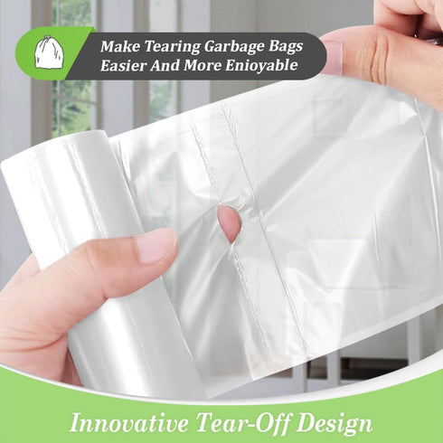 1.2 Gallon 180 Counts Small Strong Trash Bags, 5 Liter Garbage Bags by Teivio for Home Office Kitchen, Clear
