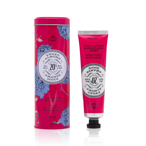 La Chatelaine Shea Butter Hand Cream, Natural and Organic Ingredients, 70ml / 2.3 oz Gift Tin, Sweet Almond