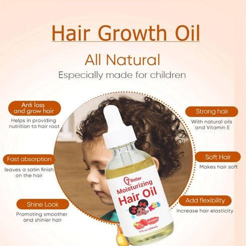 Natural Baby Kids Hair Growth Serum Oil, Extra Strength Nourishing Black Seed Oil for Thick and Full Children Hair