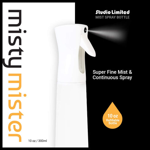 STUDIO LIMITED Hair Spray Bottle, 10 oz Continuous Water Mister, Refillable Fine Mist for Hair Styling, Gardening, Skull