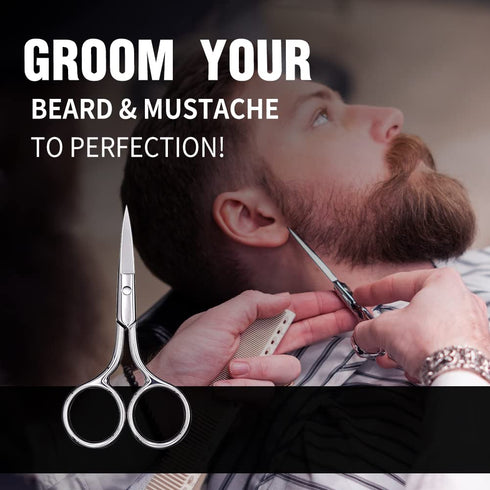 Eyebrow Scissors, Small Stainless Steel Scissors for Hair, Eyebrows, Nose Hair, Beard, Eyelashes, Cuticle - ASONTAO
