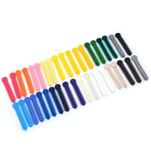 Orthodontic Ligature Ties Kit, 1040 Multi-Color Rubber Bands with Ligature Gun for Braces, Complete Tool Set