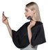 PERFEHAIR Short Makeup Comb Out Cape - Makeup Salon Artist Hair Styling Cutting Barber Cape Apron Bib for Clients, Black