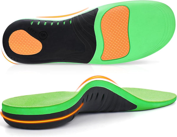 Ailaka Orthotic Cushion Arch Support Insoles for Men & Women, Daily Shock Absorption Gel Inserts for Flat Feet