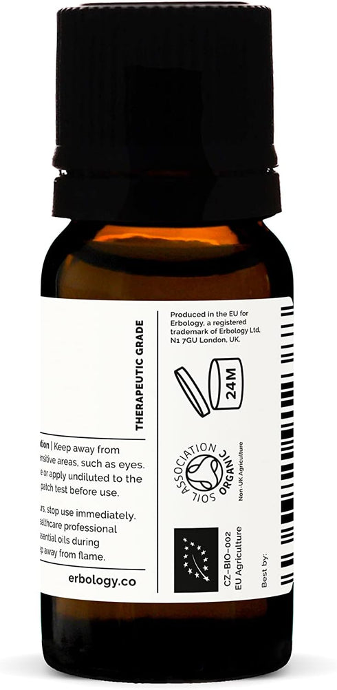 Erbology Organic Pure Bergamot Essential Oil 0.34 fl oz - Cleansing & Uplifting - Small Batch - Sustainably Sourced Straight from Farm in Italy