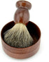 Pure Badger Hair Shaving Brush, Natural Wood Mug Bowl Hand-Made Soap Barber Set