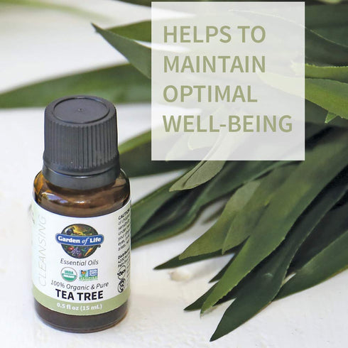 Garden of Life Essential Oil, Tea Tree 0.5 fl oz (15 mL), USDA Organic & Pure for Diffuser, Aromatherapy