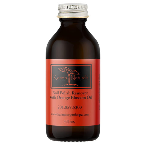Karma Organic Nail Polish Remover with Soybean Oil and Orange Blossom Oil, Non Toxic, Vegan, 4 fl. Oz