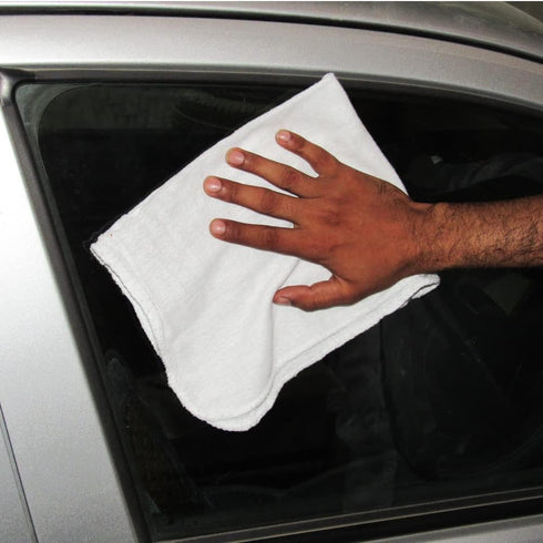 Ashley Mills Cotton Shop Towels: Pack of 50, 13x14 in, Absorbent Rags for Automobiles, Industries & Homes