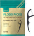 Y-Kelin Natural Dental Floss Picks, Vegan Eco Friendly Black Bamboo Charcoal Toothpick, 100 Pcs
