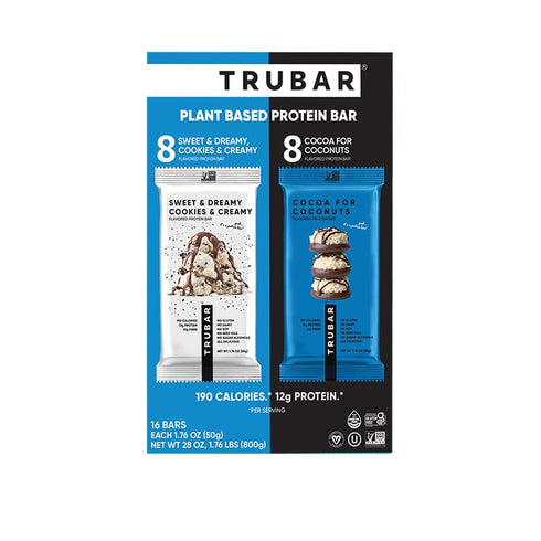 KD Chocolates TRUBARs Vegan Protein Bar Cocoa For Coconuts and Cookies and Creamy 16