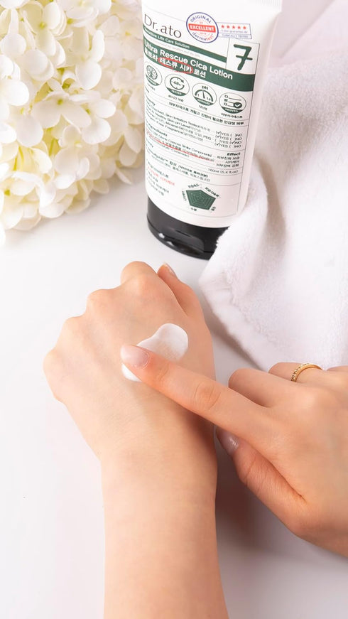 Ultra Rescue Cica Lotion - Deep Moisturizing Body & Face Lotion with Ceramide Extracts, Vegan Korean Skincare
