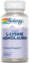 SOLARAY L-Lysine Monolaurin Immune Support Supplement, 500 mg Each, 30 Servings, 60 VegCaps, 60-Day Money Back Guarantee