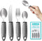 Adaptive Utensils Set, 4pcs for Hand Tremors, Arthritis, Parkinsons, Easy Grip Aids Handle, Weighted Silverware for